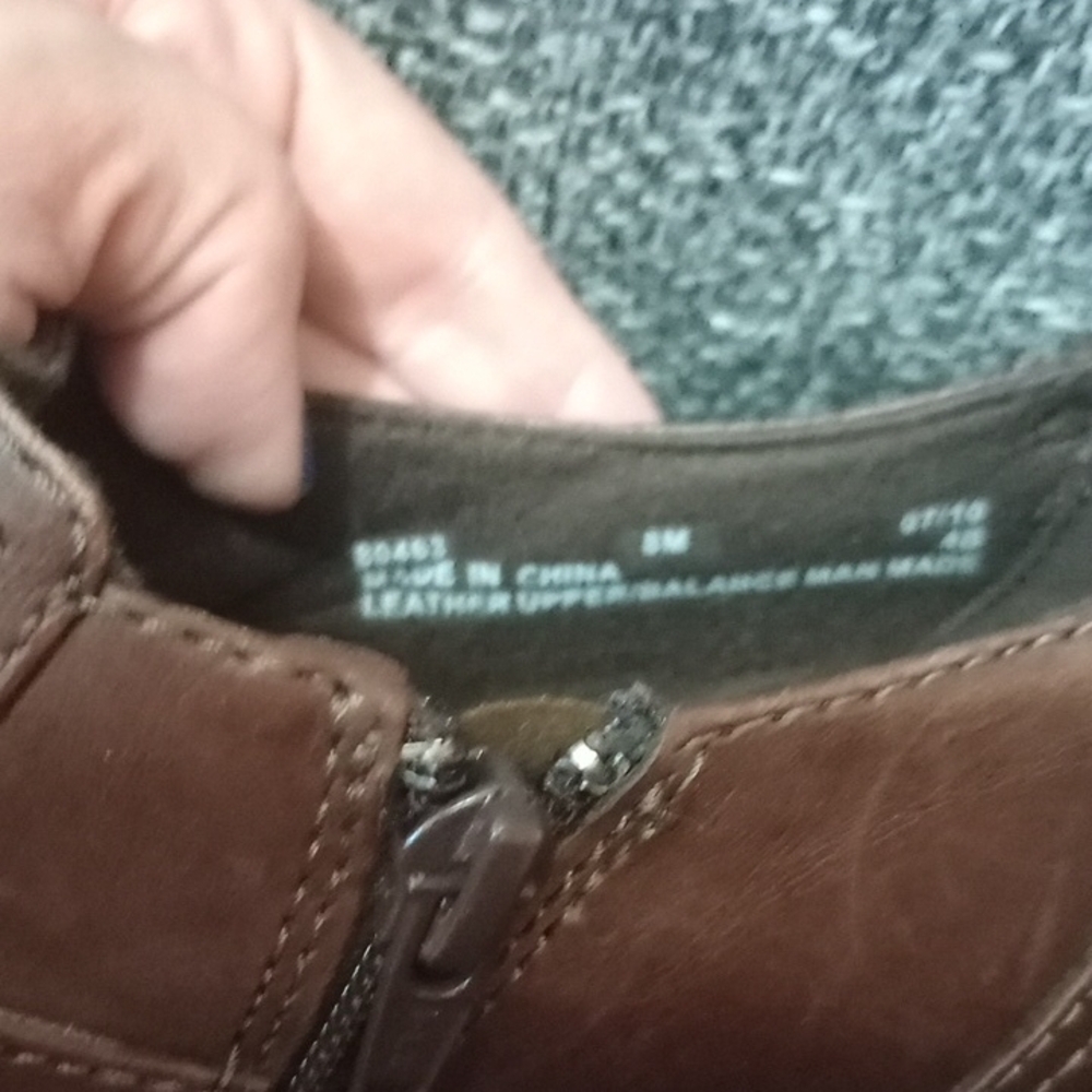 Clarks Brown Heeled Boots with Buckle Strap - Picture 7 of 9